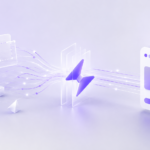 Abstract illustration of AI-assisted UI generation from design to code